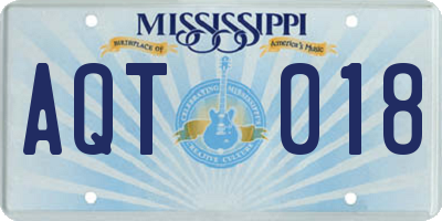 MS license plate AQT018