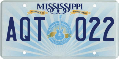 MS license plate AQT022