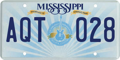 MS license plate AQT028