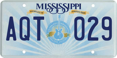 MS license plate AQT029
