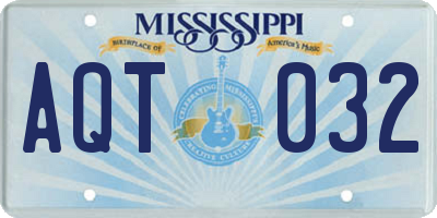 MS license plate AQT032