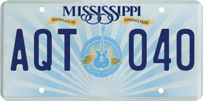 MS license plate AQT040