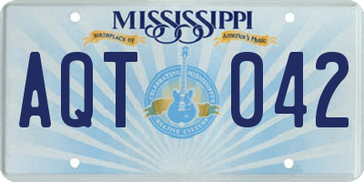 MS license plate AQT042