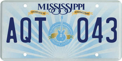 MS license plate AQT043
