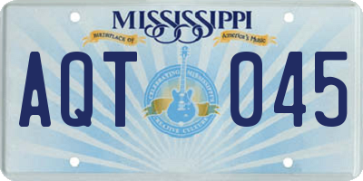 MS license plate AQT045