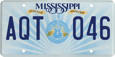 MS license plate AQT046