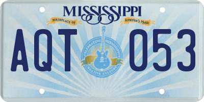 MS license plate AQT053