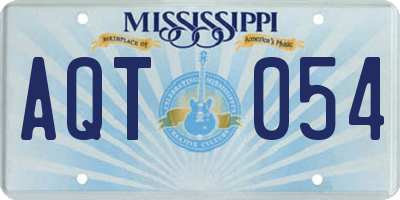 MS license plate AQT054