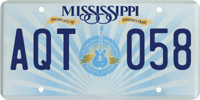 MS license plate AQT058