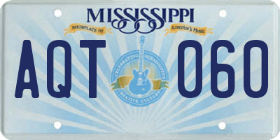 MS license plate AQT060