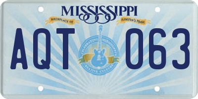 MS license plate AQT063