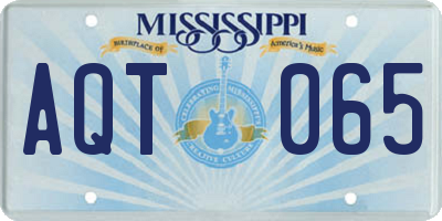 MS license plate AQT065