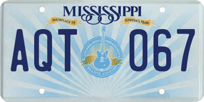 MS license plate AQT067
