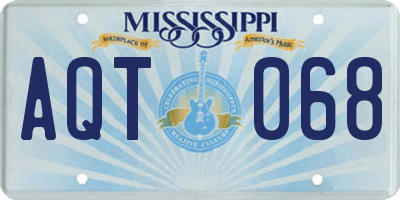 MS license plate AQT068