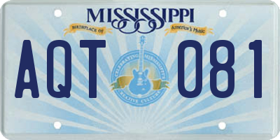 MS license plate AQT081