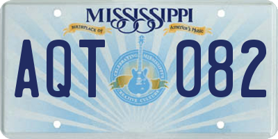 MS license plate AQT082