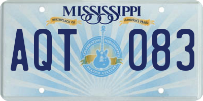 MS license plate AQT083