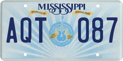 MS license plate AQT087