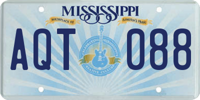 MS license plate AQT088