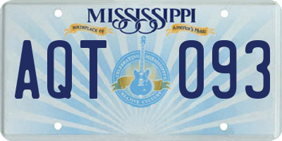 MS license plate AQT093