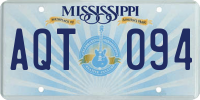 MS license plate AQT094