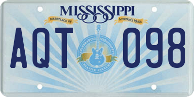 MS license plate AQT098