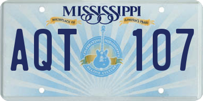 MS license plate AQT107