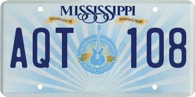 MS license plate AQT108