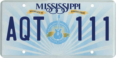 MS license plate AQT111