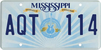 MS license plate AQT114