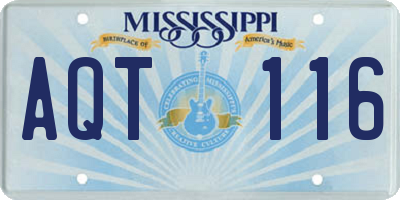 MS license plate AQT116