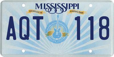 MS license plate AQT118
