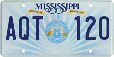 MS license plate AQT120