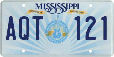 MS license plate AQT121