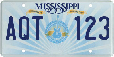 MS license plate AQT123