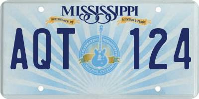 MS license plate AQT124