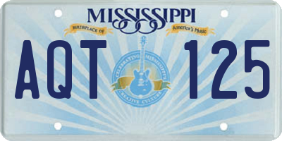 MS license plate AQT125