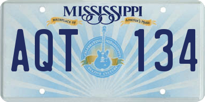 MS license plate AQT134