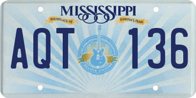MS license plate AQT136