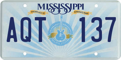 MS license plate AQT137