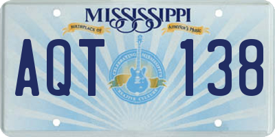 MS license plate AQT138