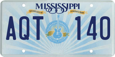 MS license plate AQT140