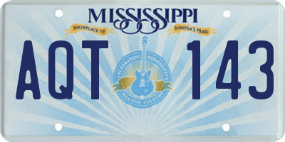 MS license plate AQT143