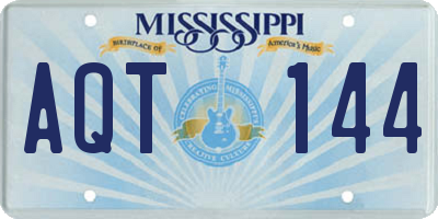 MS license plate AQT144