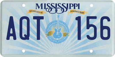 MS license plate AQT156