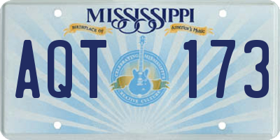 MS license plate AQT173