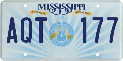 MS license plate AQT177
