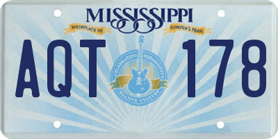 MS license plate AQT178