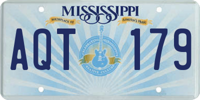 MS license plate AQT179