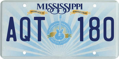 MS license plate AQT180
